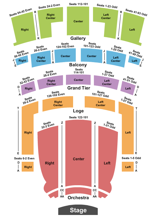 Orpheum Theatre The Notebook Seating Chart